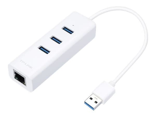 TP-Link UE330 - Netværksadapter - USB 3.0 - Gigabit Ethernet - 3 Extra USB 3.0 porte