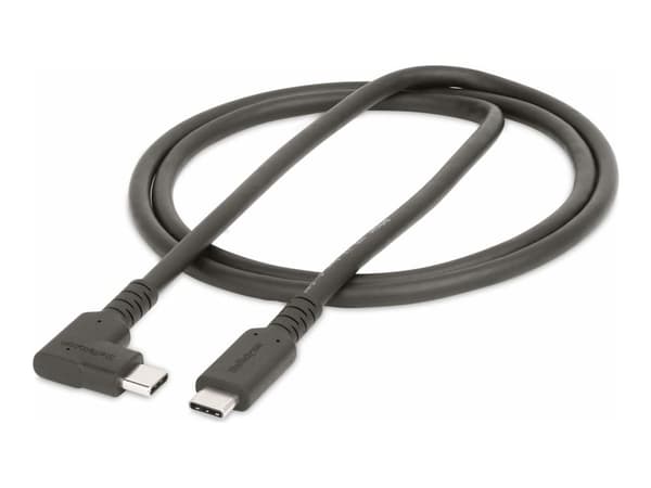 StarTech.com 3ft (1m) Rugged Right Angle USB-C Cable, USB 10 Gbps, USB C to C Data Transfer Cable, 4K 60Hz DP Alt Mode, 100W Power Delivery - 90 De...