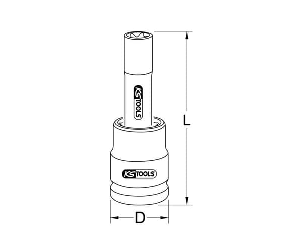 KS Tools 450.0451, Uttag, 3/4", 1 huvuden, E18, Krommolybdenstål, Krom