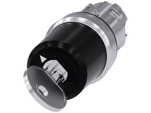 Nyckelafbrytar C 22 mm rund metallpanel 2-pol
