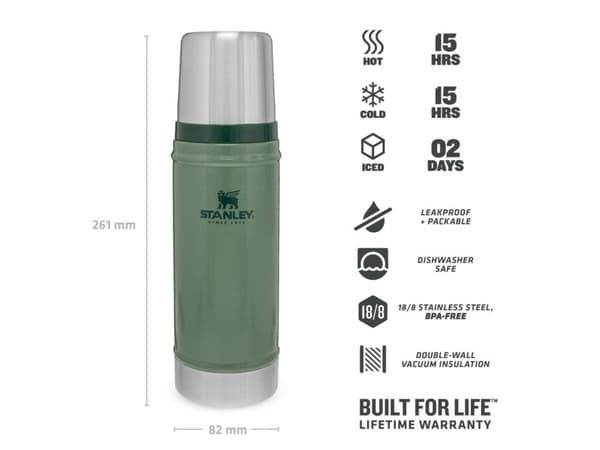 Stanley 10-01228-072, 0,47 l, Grønn, Rustfritt stål, 15 timer, 15 timer, Camping
