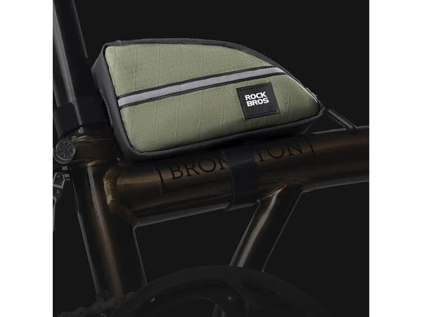 RockBros triangulär cykelväska för ram 0,8 l - grön