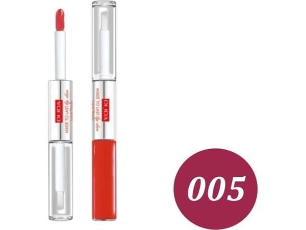 Pupa Milano Long Liquid Lip Colour 005 Deep Ruby Longlasting Liquid Lipstick 2 X 4 Ml