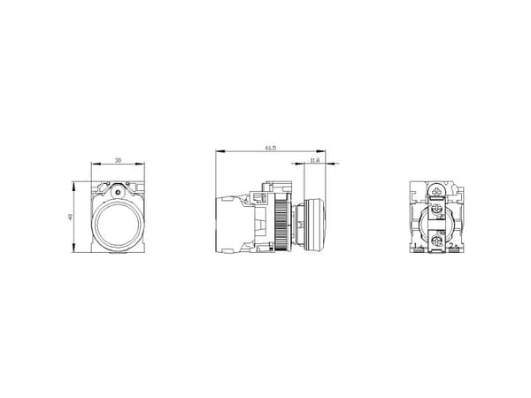 Siemens 3SU1152-6AA60-1AA0, vit, IP20, CCC, CSA, UL, EAC, CE, 24 V, 2,2 cm