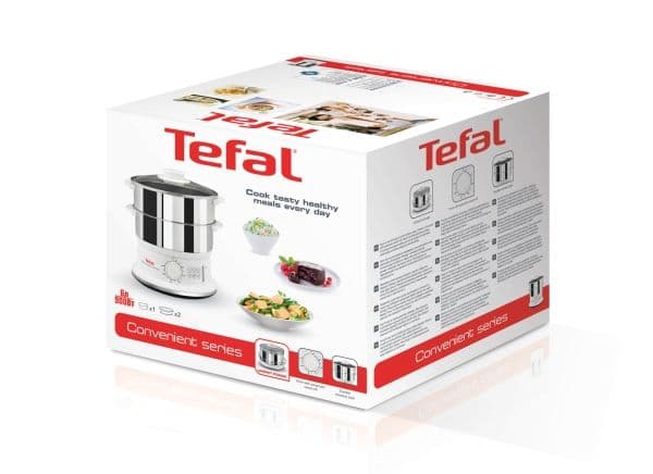 Tefal VC1451, 2 kurver, Hvit, Rustfritt stål, Frittstående, Rotasjon, Front, Rustfritt stål