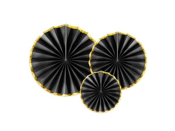 Dekorative rosetter, sort med guld kant