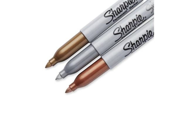 Marker Sharpie Metallic 1,4 mm permanent med 3 stk. ass. guld/sølv/bronze