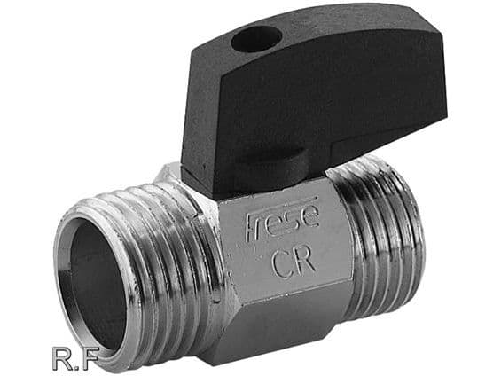 GUSTAVSBERG Securex forkromet kuglehane 1/2" nippel/nippel med greb