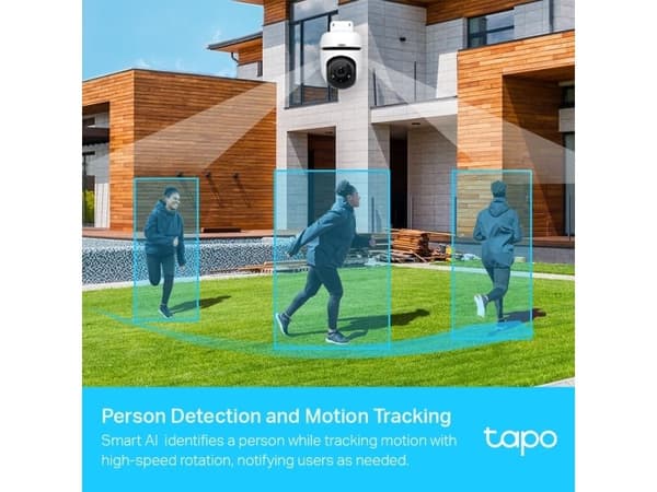TP-Link Tapo C500, IP-säkerhetskamera, Utomhus, Trådlös, Amazon Alexa & Google Assistant, Tak/vägg/stång, Svart, Vit