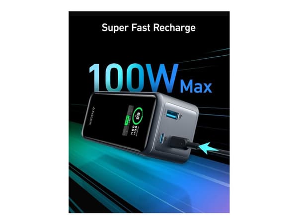 Anker Prime, 20000 mAh, 200 W, musta