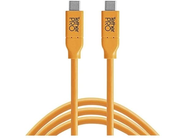 Tether Tools TetherPro - USB-kabel - USB-C (hann) til USB-C (hann) - 3 A - 4.6 m - godt synlig oransje