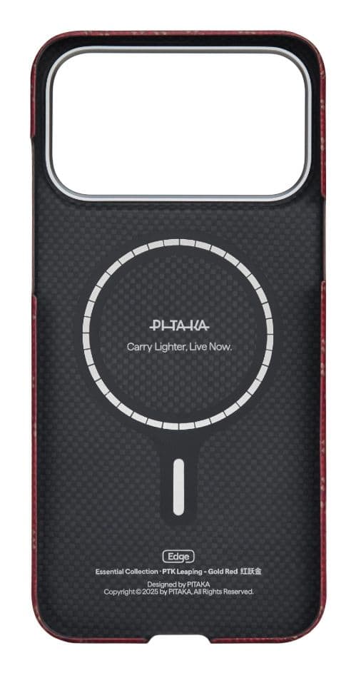 Pitaka KI1702PTKP, Mobilskal, Apple, iPhone 17 Pro Max, 17,5 cm (6.9"), Guld, Röd