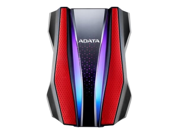 ADATA HD770G - Hårddisk - krypterat - 2 TB - extern (portabel) - USB 3.2 Gen 1 - 256 bitars AES - röd