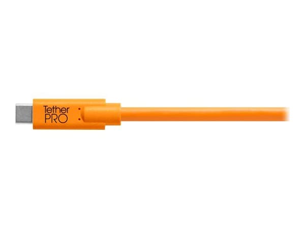 Tether Tools TetherPro - USB-kabel - USB-C (hane) till mini-USB typ B (hane) - USB 2.0 - 3 A - 4.6 m - högsynligt orange