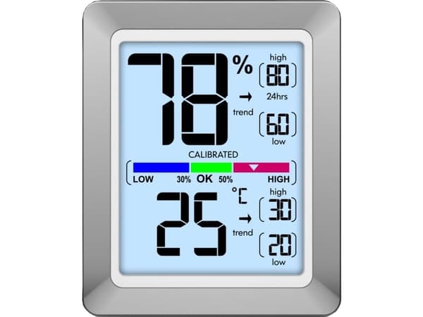 Technoline WS 9460, Sølv, Inne hygrometer, Inne Termometer, Hygrometer, Termometer, Hygrometer, Termometer, Batteri, 73 mm