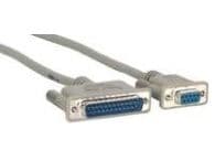 MicroConnect - Sarja--/rinnakkaiskaapeli - DB-9 (hun) til DB-25 (han) - 3 m - vihreä