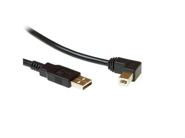 ACT USB 2.0 -liitäntäkaapeli USB a uros - USB B uros (kulmikas)
