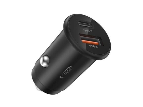 Tech-Protect TECH-PROTECT CC02 2-port bil­lader PD35W/QC3.0 svart