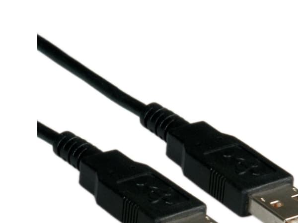 ROLINE 0.8m USB 2.0, 0,8 m, USB A, USB A, USB 2.0, Hankjønn/hankjønn, Sort