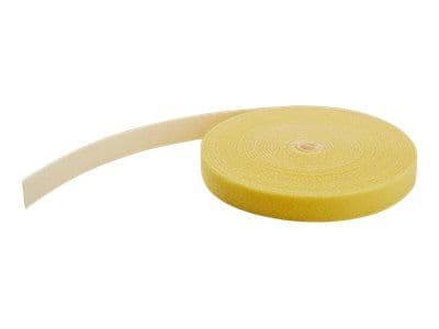 StarTech.com 25ft Hook and Loop Roll, Cut-to-Size Reusable Cable Ties, Bulk Industrial Wire Fastener Tape/Adjustable Fabric Wraps Yellow/Resuable S...
