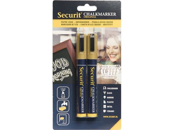 Securit® original -liitumerkit, kahden kappaleen sarja, kultainen väri