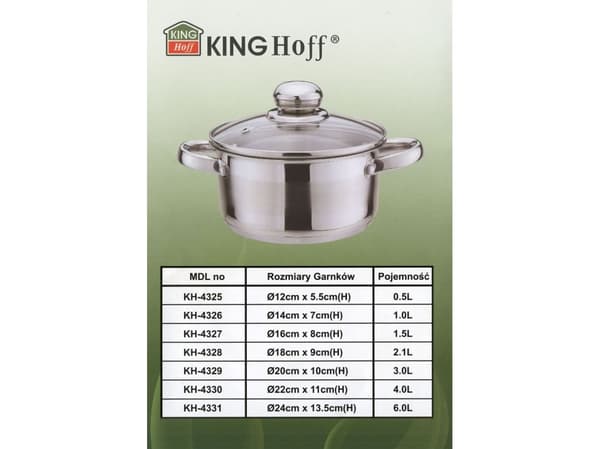 King Hoff kastrull med lock Ø14 cm 1L kinghoff