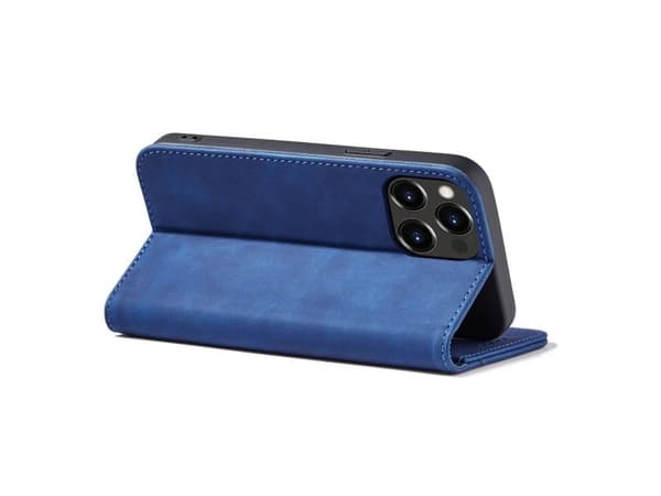 Magnet Fancy Case iPhone 14 deksel med klaff lommebokstativ blå