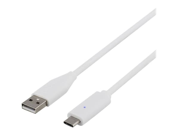 DELTACO - USB-kabel - USB (hann) til USB-C (hann) - USB 2.0 - 1.5 m - hvit
