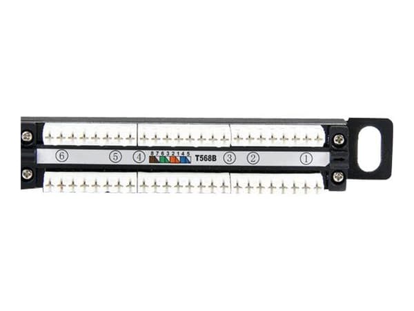 StarTech.com PANELHU24, RJ-45, Cat5e, Telinekiinnitys, 0.5U, musta, 482 mm