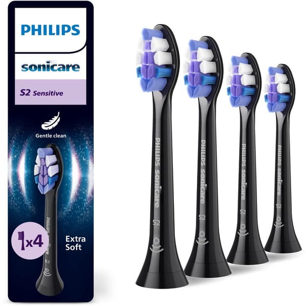 Philips Sonicare S2 Sensitive -hammasharjan päät - musta - 4 kpl