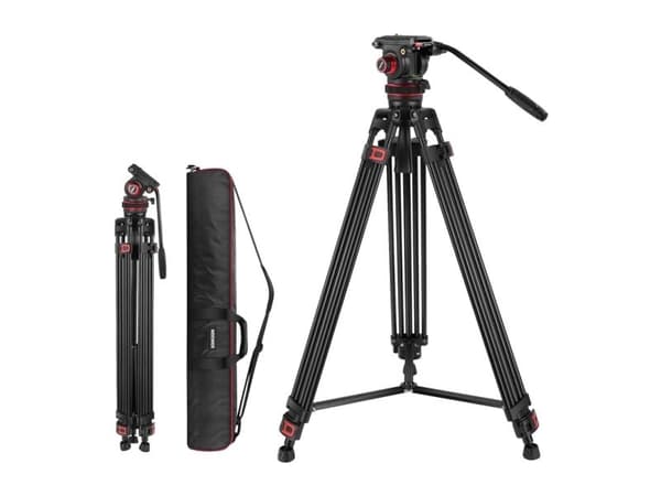 Neewer TP75 - Tripod - 189 cm, with fluid head - gulvmodell