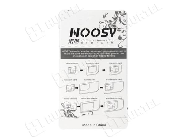 Noosa SIM-kortadapter-set + nyckel - vit