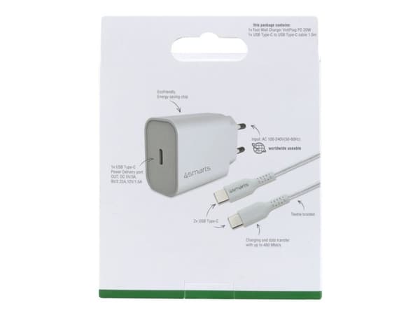 4smarts VoltPlug Dual, AC, 5 V, 2,4 A, Musta