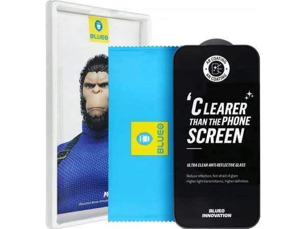 Partner Tele.com 5D Mr. Monkey karkaistu lasi - Apple iPhone 16 Pro Max musta (Strong Premium AR)