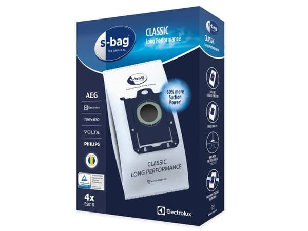 s-Bag Classic Long Performance E201S - Pose - for støvsuger (en pakke 4)