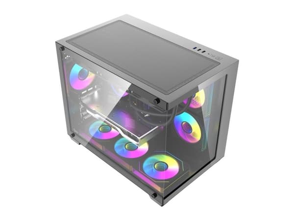 Darkflash B275 PRO chassi - svart + 6 fläktar