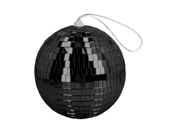Svart disco-boll, 15 cm