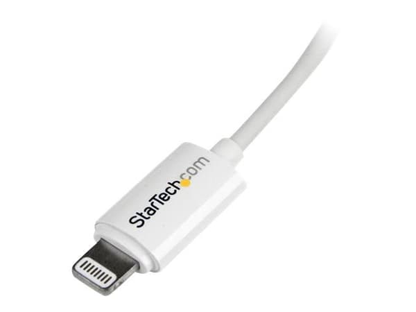 Startech 2m (6ft) Long White Apple 8-pin Lightning Connector to USB Cable for iPhone / iPod / iPad - Charge and Sync Cable (USBLT2MW) - Lightning-k...
