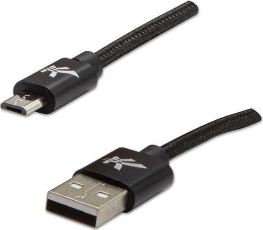 USB-kabel Logo USB-A til microUSB 2 m svart