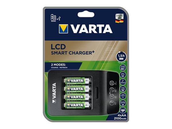 Varta LCD SMART CHARGER+, Alkaline, Overcharge, AA, AAA