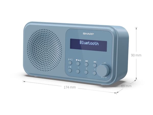 Sharp DR-P420 - DAB bärbar radio - stålblå