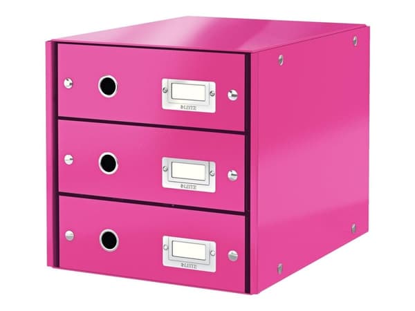 Leitz Click & Store WOW - Skuffskap - 3 skuffer - rosa