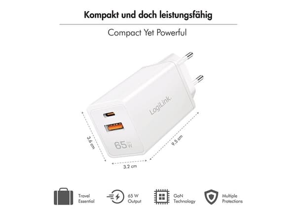 LogiLink PA0371, inomhus, AC, 20 V, Vit