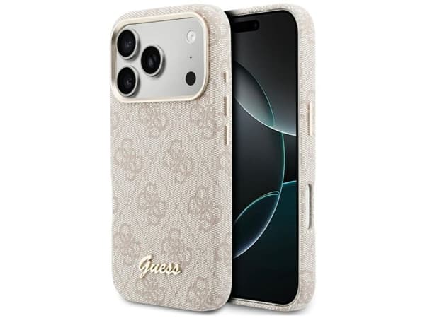 Guess 4G Script MagSafe-suojus iPhone 17 Pro Max - vaaleanpunainen - vaaleanpunainen