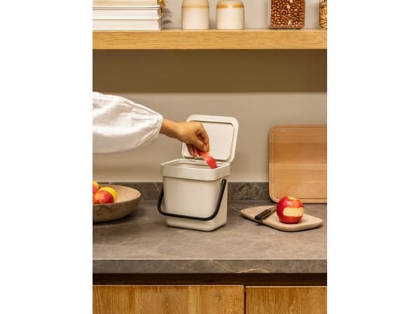 Brabantia Sort & Go, 3 l, Rektangulær, Resirkulert plast, Beige, Manuell, Plast