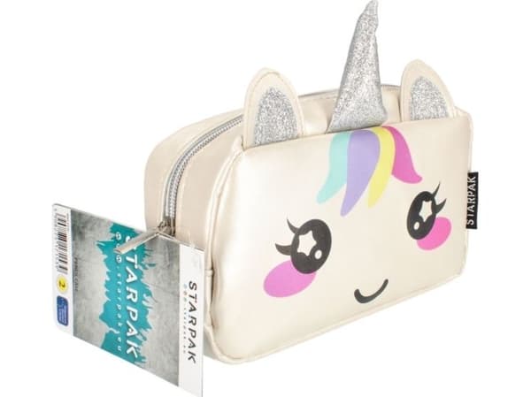Pennfodral med 1 dragkedja silver Unicorn STK