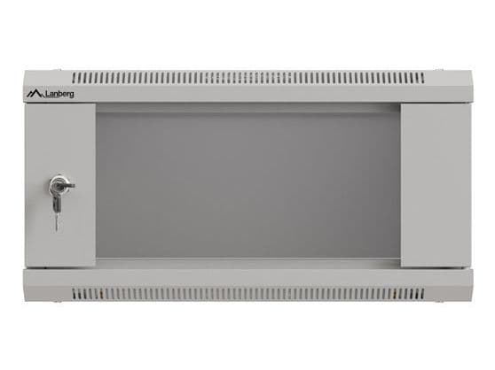 19" RACKMONTERBART INSTALLATIONSSKÅP 4U 540X350 GRÅ GLASDÖRR LANBERG (FLAT PACK)