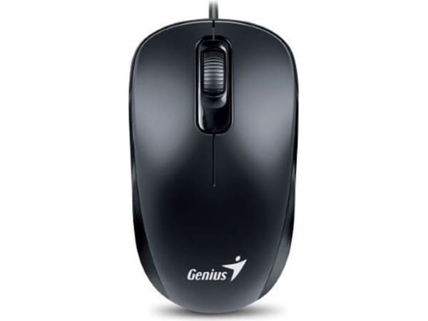 Genius Computer Technology DX-110, Ambidextrous, Optisk, PS/2, 1000 DPI, Svart