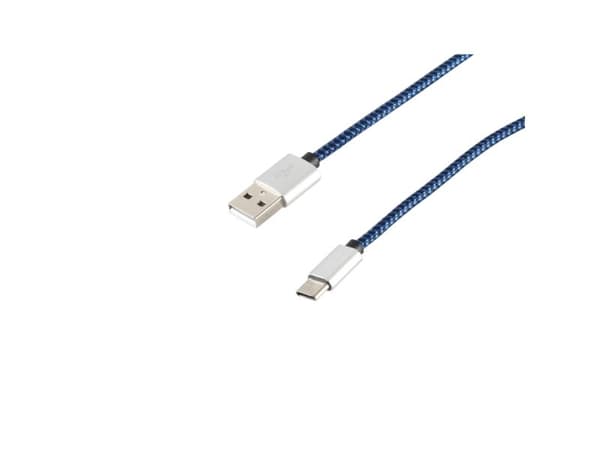 S/CONN 14-50024, 2 m, USB A, USB C, USB 2.0, 0,48 Gbit/s, Blå