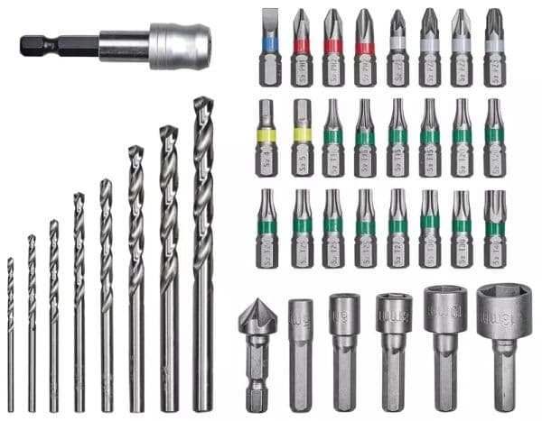 Einhell 49108911, Drill, Drill bit set, 39 stykker